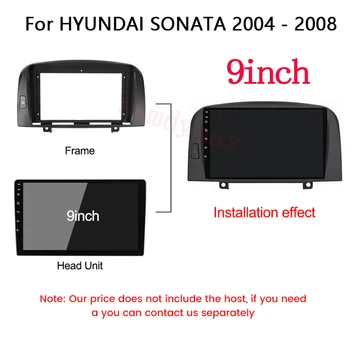 2 Din 9-дюймовый автомобильный радиоприемник пластиковая панель панель рама кабель для Hyundai Sonata NF 2005-2010 Комплект крепления приборной панели