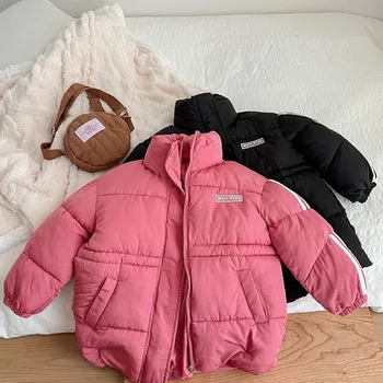 Детская хлопчатобумажная одежда зимой Утолщенные куртки для мальчиков и девочек Solid Coat