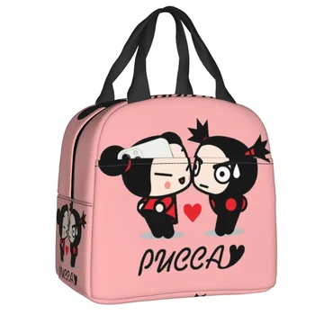 Cartoon Anime Pucca Термоизолированная сумка для ланча Женщины Многоразовый ланч-бокс для кемпинга на открытом воздухе Многофункциональные сумки для еды