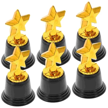 Toyvian Рождественские подарки Набор трофеев Mini Star Award 12 Оптовые золотые трофеи Сувениры для детских вечеринок Конкурсы Церемония благодарности