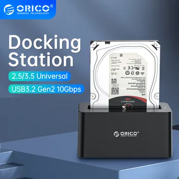 док-станция для жестких дисков Orico Type-C 3.1 Gen2 Корпус жесткого диска Sata 3.0 до 10 Гбит/с Поддержка UASP с вертикальным рассеиванием тепла