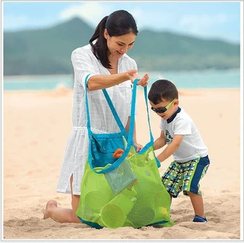  Складная портативная пляжная сумка Детская сетчатая сумка для хранения на открытом воздухе Пляж Парк Плавание Игрушки Полотенце Одежда Органайзер Сумка для плавания