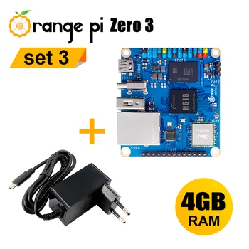 Orange Pi Zero3 4G + 5V3A Тип C Блок питания Allwinner H618 64-битный USB2.0 WiFi5 BT5.0 Гигабитный порт Единая плата для разработки