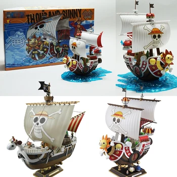Аниме One Piece Тысяча Солнечных Веселых Лодок ПВХ Коллекция фигурок Пиратская модель корабля Игрушка Собрать Рождественские подарки