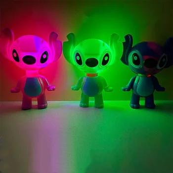 Disney Stitch LED Light Детские развивающие игрушки с пониженным давлением Lilo & Stitch Cartoon Телескопическая трубка Игрушки Выдвижная кукла