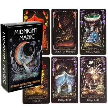 2023 Новая полуночная магия Колода карт Таро с грибами 78 уникальных дизайнов карт Таро, основанных на таинственном мире грибов