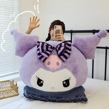 Sanrio Kawaii Kuromi Плюшевая игрушечная кукла Мягкая мультяшная подушка Подушка Мягкий декор комнаты Peluche Дети Мальчики Девочки Подарок