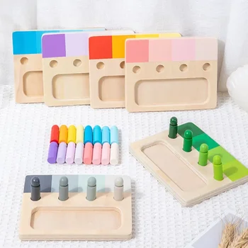 Деревянная игрушка Монтессори Система Color Sense Training Деревянная вставная доска 24 цвета Детская когнитивная развивающая игрушка