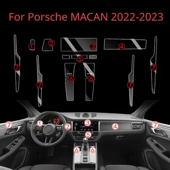  для Porsche Macan 2023-2020 Автомобильные аксессуары интерьер Тонкая пленка прозрачная панель переключения передач из ТПУ Центральная консоль Защитная наклейка