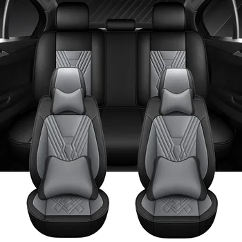 Полный комплект кожаных чехлов для автомобильных сидений Mitsubishi Lancer Ford Fiesta Kia K5 Ceed Picanto Seat Arona Mercedes W203 Автоаксессуары