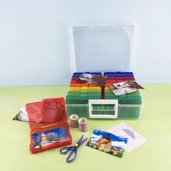 1 комплект ящик для хранения фотокейсов Прозрачный хранитель ремесла большой емкости с ручкой 16 внутренних кейсов пластиковый контейнер для хранения ювелирных изделий
