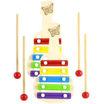 2 комплекта ксилофон для детей в возрасте 5-9 лет Подарки для малышей Музыкальная игрушка Деревянные ноты Детские игрушки-головоломки