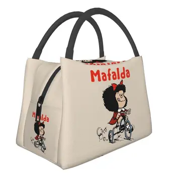 Custom Mafalda Bicycle 3 колеса Сумка для обеда Женские теплые охладители изолированные ланч-боксы для офисных поездок
