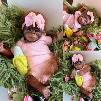 46CM Reborn Dolls Реалистичный Reborn Monkey Baby Soft Touch Приятная мягкая кукла с мягким телом Коллекционные художественные подарки для взрослых Куклы Reborn