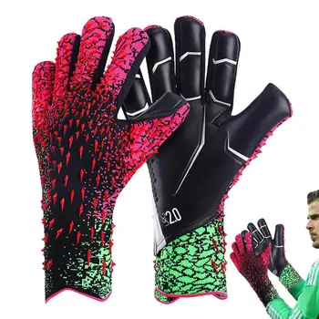  Футбольные вратарские перчатки для утолщения вентиляции Вратарские перчатки для молодежи Противоскользящие латексные футбольные перчатки для предотвращения травм на тренировках