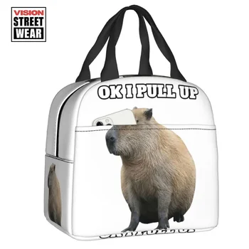 Custom Ok Saya Pull Up Capybara Lunch Bag Женский кулер Теплые изолированные ланч-боксы для детей Школа