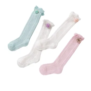 Носки для новорожденных до колена, носок для девочек, теплый летний носок, тонкая трубка, детский пол, высокий пол с наколенниками для новорожденных