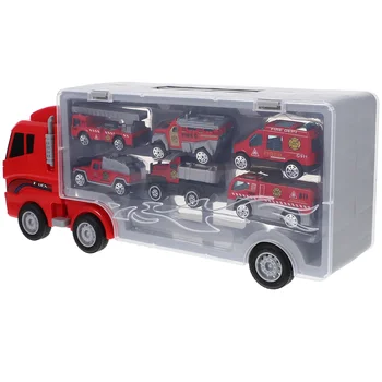  Инженерный автомобиль Детский контейнер для хранения из сплава Игрушки Мальчики Набор Портативный малыш для девочек Пластиковая модель пожарной машины