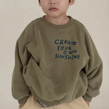 Детская одежда 20222 Весна Осень Корейский стиль Новая модная свободная повседневная детская одежда с длинным рукавом с принтом для детей