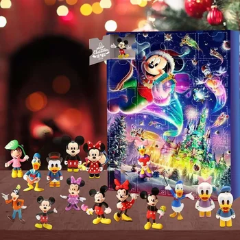 2023 Новый рождественский адвент-календарь Игрушка Disney Микки Минни Джугетес Navidad Адвент-сюрприз Игрушка Кукла Детский рождественский подарок