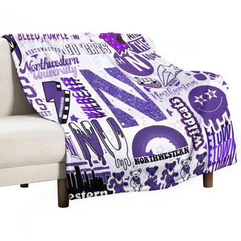 N O R T H W E S T E R N коллаж дизайн Одеяло Кровать Модное одеяло Модные диванные одеяла Ретро Одеяла