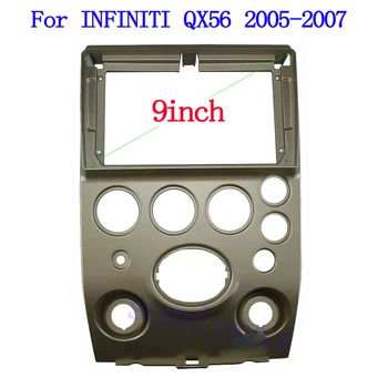 2 Din 9 дюймов Авто Радио Панель Панель Рама Приборная панель ABS + PC Пластиковая установка Комплект отделки для 2005-2007 INFINITI QX56