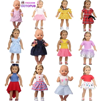 Кукла Одежда Платье Для 17 Американский 18 Дюймов Девочка Кукла 43 см Новорожденный Baby Doll Одежда Юбка Симпатичный Костюм Аксессуары Фестиваль Подарок