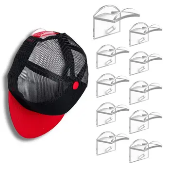  Минималистичная вешалка для бейсболки Клейкая настенная шляпа Крючки Без сверлильной пасты Портативная вешалка для дверного шкафа