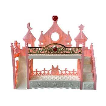 New2023 Для аксессуаров для куклы Барби Модная мебель Принцесса Двуспальная кровать с лестницей с горкой Детский игровой домик Подарки Игрушка