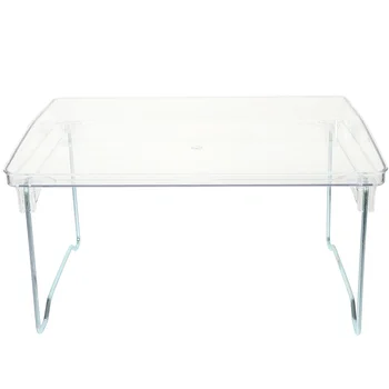 Портативный столик для завтрака для кровати с откидными ножками и прозрачной акриловой поверхностью