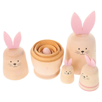 Подарок кролик гнездо ребенок животные игрушки для детей куклы русское дерево деревянная матрешка
