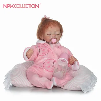 NPK 2017 Реалистичный новый 18-дюймовый силиконовый винил настоящий мягкий на ощупь возрожденный малыш дети играющие игрушки Рождество сладкий малыш